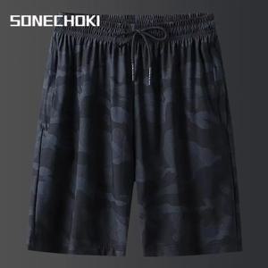 SONECHOKI 남성용 러닝 반바지, 위장 농구 스포츠 체육관 메쉬 통기성 반바지, 피트니스 트레이닝 운동 하의, 남성 캐주얼