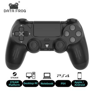 PS4/Slim/Pro 용 데이터 개구리 Bluetooth 호환 게임 컨트롤러 IOS/Android 용 PC 이중 진동 조이스틱 용 무선 게임 패드