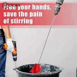 진흙 그라우팅 절구통 도구, 육각 샤프트 석고 페인트 믹서, 믹싱 패들 로드, 전기 드릴 건설 교반기, 1PC