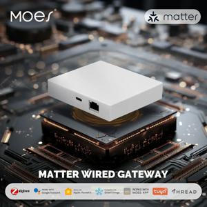 MOES Tuya Zigbee Matter 스레드 게이트웨이 스마트 홈 브리지 Matter 허브 지원 음성 제어 Siri Homekit Smartthings Google Alexa