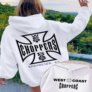 West Coast Choppers 크로스 로고 그래픽 Printred 까마귀 남성 양털 면화 운동복 남성 여성 패션 빈티지 의류 후드
