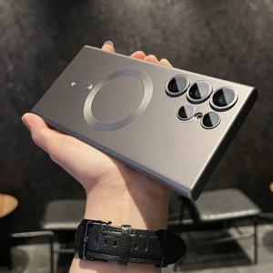 삼성 갤럭시 S24 S23 S22 S21 울트라 플러스 매트 소프트 TPU 무선 충전 충격 방지 커버 용 Magsafe 마그네틱 케이스 용 원본