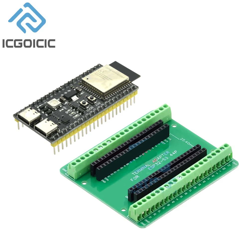 확장 어댑터 키트가 포함된 ESP32 S3 개발 보드 2.4G Wifi BT 모듈 ESP32-S3-WROOM-1 N8R2/8 N16R8 44Pin Type-C ESP32-S3