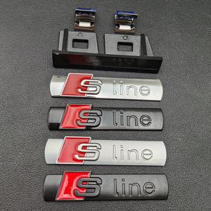3D 금속 로고 S 라인 엠블럼 그릴 배지 자동차 스티커 아우디 Sline Q3 Q5 Q2 A1 A3 A4 A5 A6 A7 TT S3 S4 S5 S6 SQ5 RS5 액세서리