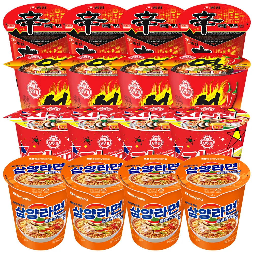 컵라면 소컵 세트(삼양라면4개+신라면4개+열라면4개+진라면매운맛4개)