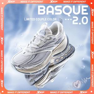 Xtep Basque 2.0 남성용 캐주얼 신발 2025 여름 편안한 높이 증가 메쉬 통기성 레트로 스니커즈 875219320012