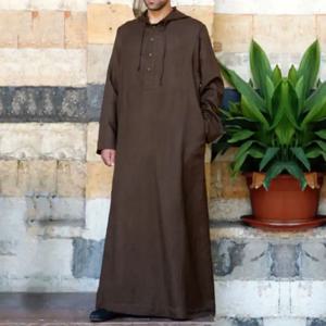 남자 이슬람 가운 사우디 아라비아 Jubba 이슬람 Kafatan 캐주얼 가운 후드 버튼 사우디 아라비아 Kaftan 이슬람 의류