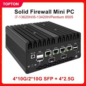 Topton 새로운 방화벽 미니 PC 4*/2*10G SFP+ Intel i7 13620H 8505 4xi226-V 2.5G 2*DDR5 NVMe 산업용 컴퓨터 홈 서버 Proxmox
