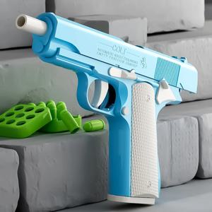 스트레스 촬영 Fidget 장난감 총 권총 콜트 1911 어린이를위한 현실적인 장난감 총 소년 생일 선물 편안한 장난감
