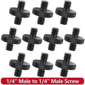 1/4인치 수컷-수컷 나사형 삼각대 스크류 어댑터 이중 헤드 스터드 표준 장착 나사 변환기 (카메라 삼각대 마이크용)