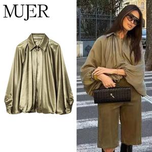 MUJER 여성용 Ruched Bomber Jackets Puffy Oversize Jacket 여성 여름 코트 여성용 Demi-season Jacket Outerwears의 새로운 기능
