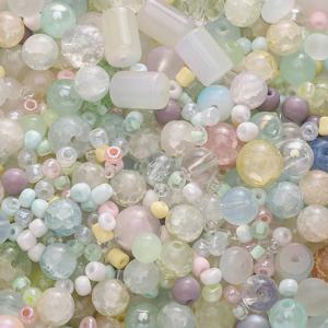 90g 3-12mm 혼합 크기 유리 구슬 DIY 쥬얼리 만들기 팔찌 목걸이 액세서리