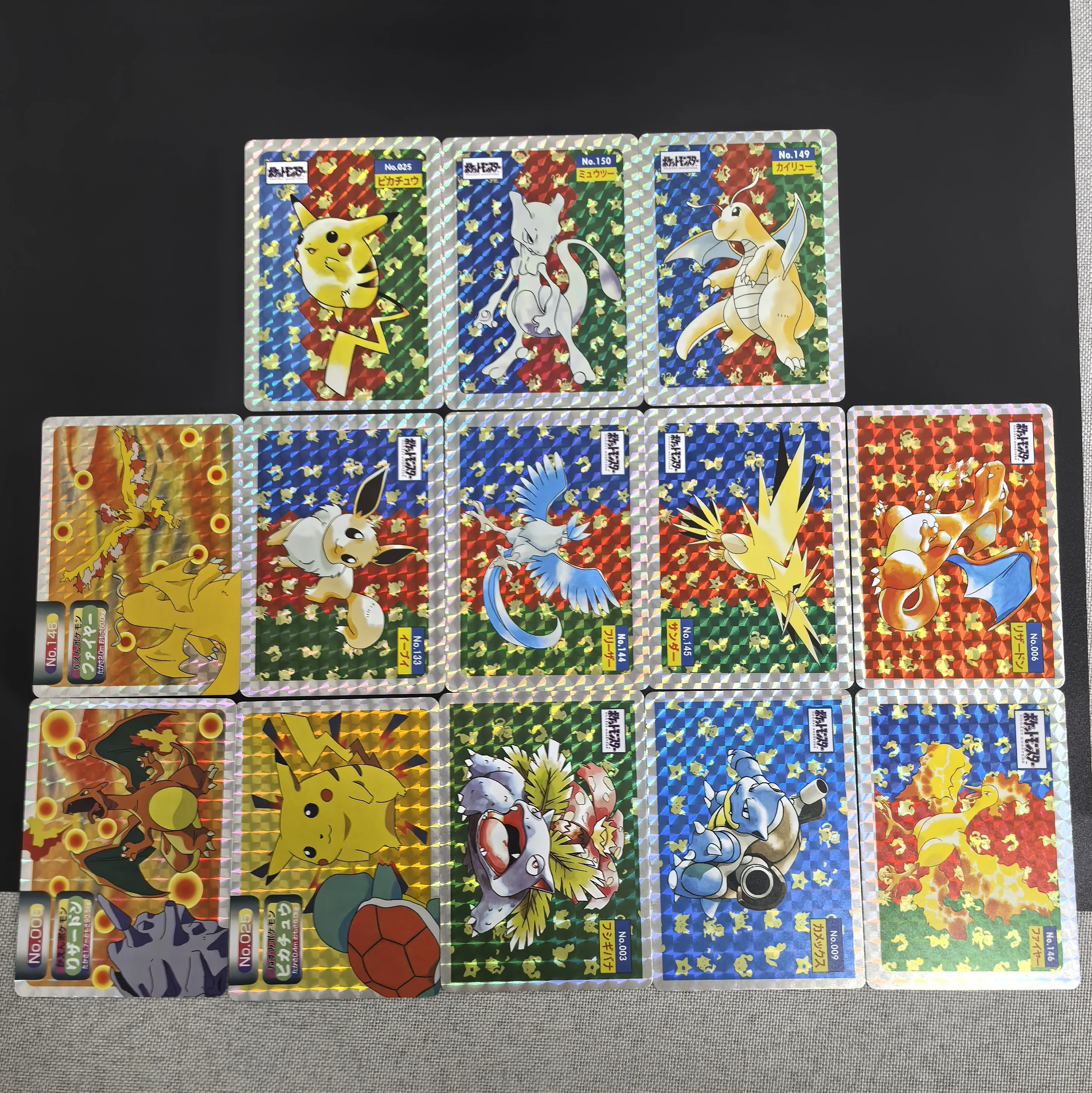 13Pcs 포켓몬 1995 컬렉션 카드 Topsun Mew Charizard Venusaur Blastoise 자체 제작 싱글 카드 클래식 게임 애니메이션 카드 선물