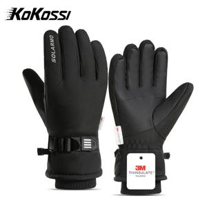 KoKossi 겨울 방수 스키 장갑 방풍 오토바이 장갑 미끄럼 방지 따뜻한 터치 스크린 양털 장갑 오토바이 타기