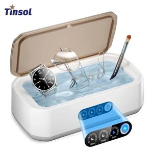 TINSOL 신형 49KHZ 초음파 세척기 650ml 미니 고주파 진동 세척기 안경, 보석, 틀니 및 젖꼭지용