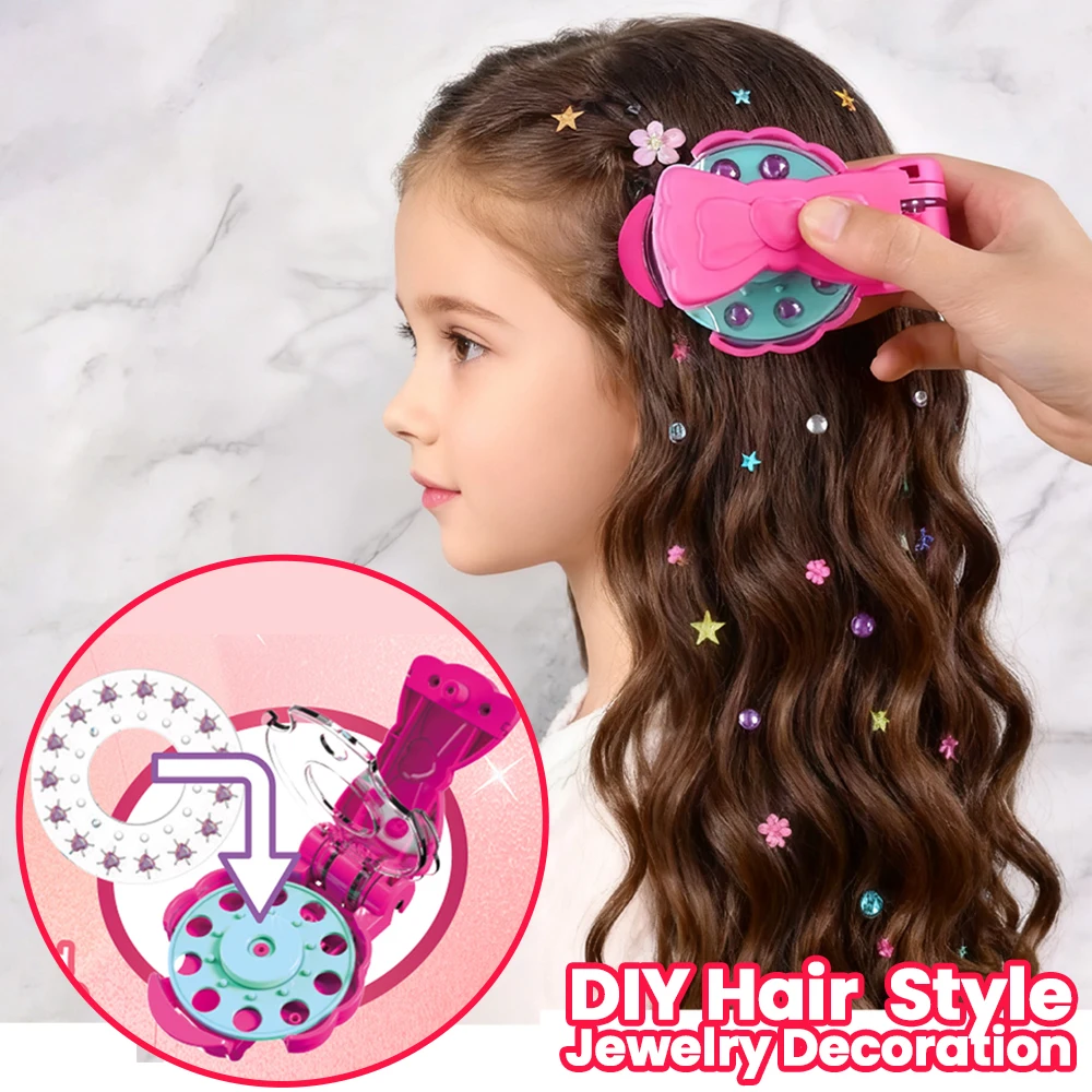 DIY 헤어 주얼리 프레스 필름 다이아몬드 헤어 액세서리 헤어 다이아몬드 스티커 DIY 주얼리 장식 소녀 뷰티 놀이 세트