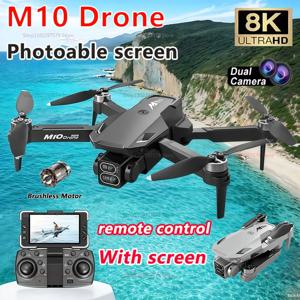 M10 드론 브러시리스 모터, 8K HD 카메라 및 사진 촬영 가능한 스크린 리모컨 포함, 전문가용 쿼드콥터 UAV, 성인용 장난감