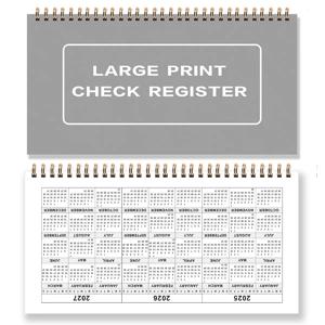 2개 개인용 수표책 레지스터 빈 장부 거래 기록부 2025-2027 달력 수표 레지스터 회계 기록책