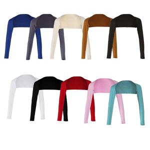 패션 여성용 부드러운 원피스 긴팔 신축성 모달 팔토시 숄 히잡 이슬람 상의 무슬림 옷 사계절용