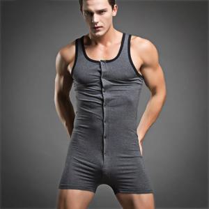 남성 여름 새 점프 슈트 잠옷 코튼 잠옷 캐주얼 버튼 Nightwear Onesize 민소매 바디 슈트 Solid Home Wear
