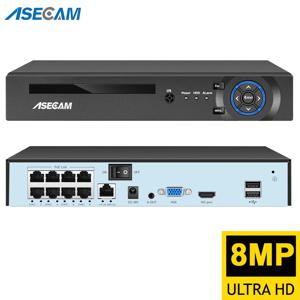 슈퍼 8MP POE NVR 비디오 레코더 오디오 IP 카메라 H.265 CCTV 시스템 ONVIF 네트워크 얼굴 감지 P2P 비디오 감시 카메라 RTSP