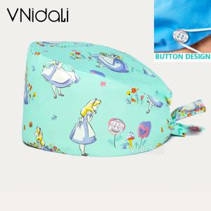 새로운 패턴 모자 스크럽 의료 간호사 모자 의사 외과 모자 치과 의사 남여 해골 탄성 스크럽 모자 여성용 gorro enfermera