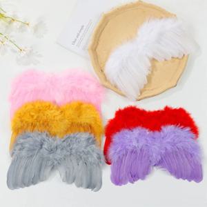 신생아 사진 소품 하얀 천사 날개 아기 사진 소품, 깃털 날개 소녀 헤어, 어린이 아기 사진 헤어 액세서리