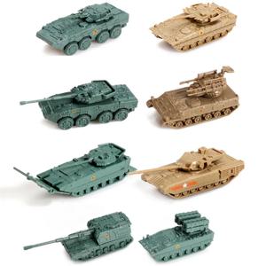 4D 1/144 탱크 보병 전투 차량 로켓 발사기 완성 모델 4개/세트 미니어처 군사 모델 장난감