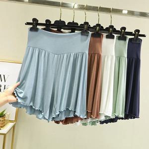 모달 여름 반바지 수면 바지 여성 순수 컬러 캐주얼 잠옷 바지 2023 느슨한 짧은 홈 넓은 다리 바지