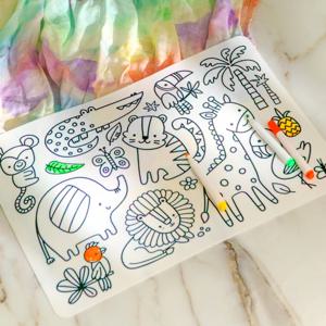 개인화 된 DIY 컬러 실리콘 아기 Placemats 만화 패턴 테이블 Placemats 재사용 가능한 낙서 드로잉 매트 아기 물건
