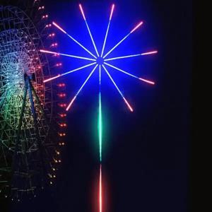 불꽃 놀이 LED 스트립 라이트 RGB 사운드 제어 심포니 불꽃 놀이 라이트 웨딩 크리스마스 음악 제어 전체 키트 드림 유성 램프