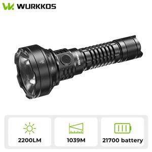 Wurkkos TD01C 21700 충전식 전술 손전등 LED USB-C 1800Lm 토치 벅 드라이버 던지기 1000M IPX8 방수 테일 스위치