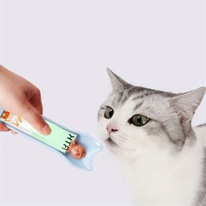 애완 동물 용품 고양이 스트립 짜기 숟가락 고양이 스트립 피더 핥을 수있는 젖은 고양이 치료 애완 동물 액체 스낵 먹이 도구 고양이 피더