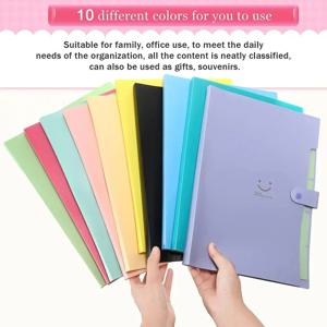 편지 A4 용지 5 포켓 확장 파일 폴더 포켓, 아코디언 문서 정리함