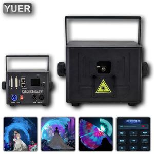 YUER RJ45 + ILDA 5W APP 제어 레이저 광 3D 애니메이션 스캐너 프로젝터 RGB 무대 조명 DMX512 DJ 디스코 웨딩 클럽 바