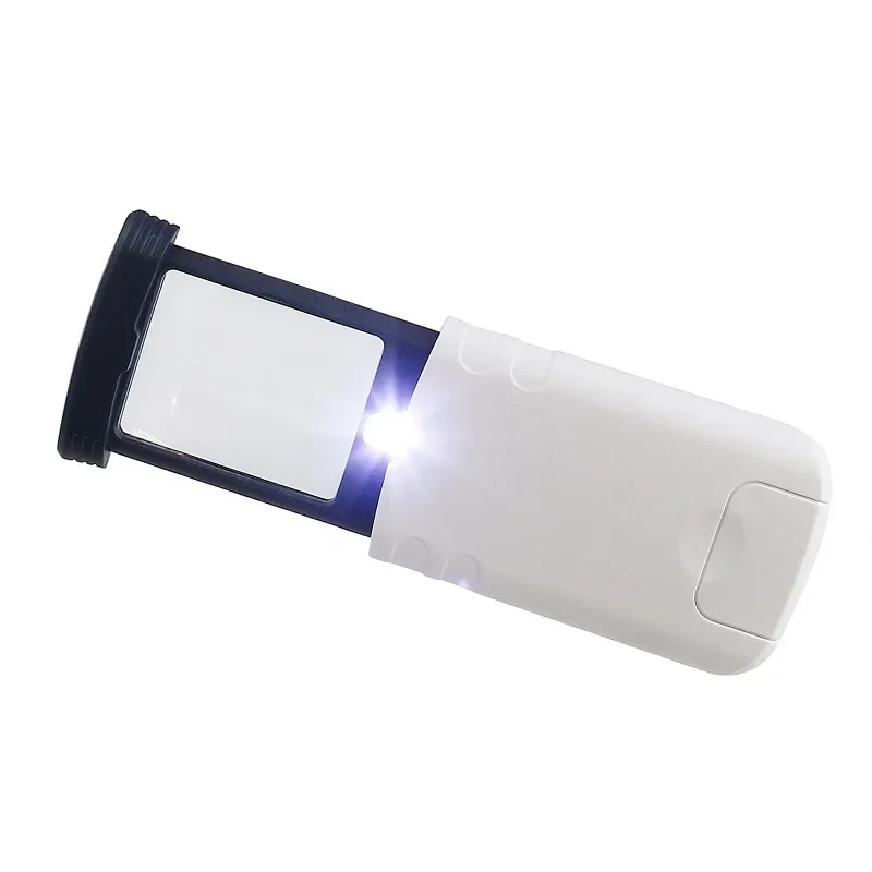 3개의 LED 조명이 있는 4X 확대경 - 보석, 독서 및 공예용 접이식 포켓 현미경(휴대용 조명 루페, HD 렌즈)