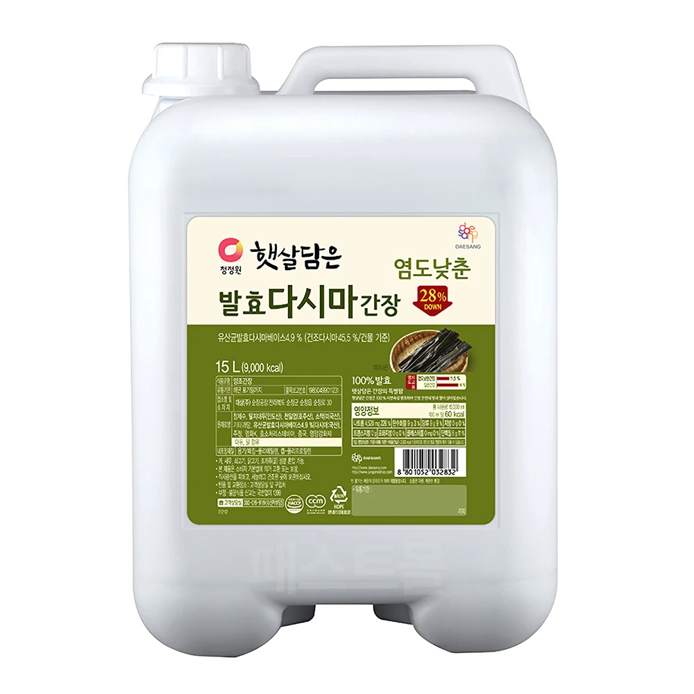 청정원 햇살담은 염도낮춘 발효다시마간장 15L