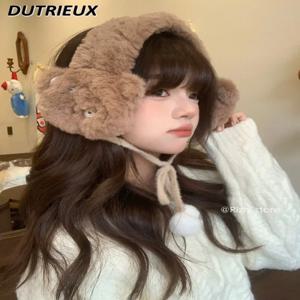 일본 오리지널 스위트 걸스 다용도 플러시 귀마개, 따뜻한 귀 커버, 귀여운 심플 겨울 콜드 레이스업 이어 머프 액세서리