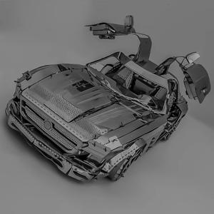 럭셔리카 로고 3D 금속 퍼즐 DIY 모델 제작 키트, 성인 장난감 생일 선물
