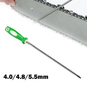 1pcs 4.0/4.8/5.5mm 라운드 고 탄소강 샤프닝 전기 톱 톱 체인 파일 숫돌 플라스틱 손잡이 핸드 툴 액세서리