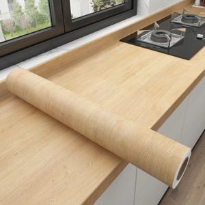 PVC 방수 자체 접착 벽지 롤 가구 캐비닛 비닐 필름, 홈 데코용 나뭇결 스티커, 80cm 너비