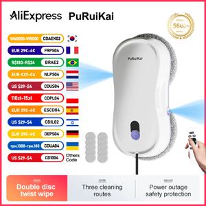 푸루이카이 창문 청소 로봇 자동 듀얼 스프레이 5600Pa 흡입력 리모컨 엣지 감지 가정용