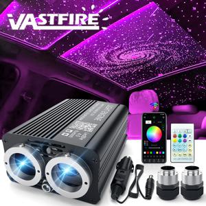 트윙클 듀얼 포트 광섬유 스타 천장 키트, 유성 효과 APP, 자동차 지붕 별, 자동차 천장 조명용 광섬유 키트, 32W