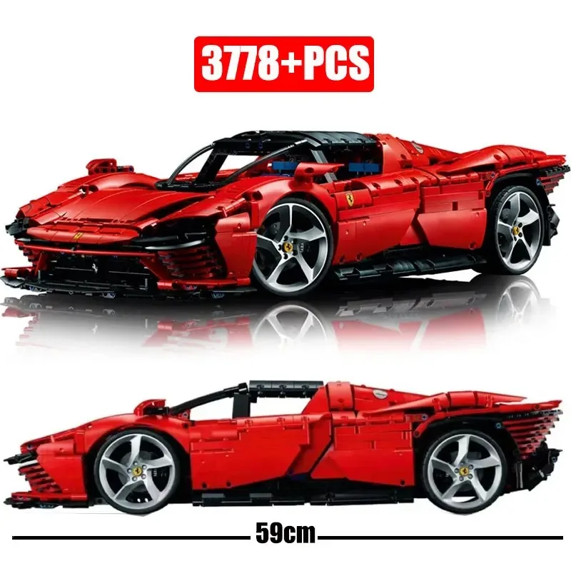 3778PCS 테크니컬 페라리데이토나이아이 SP3 42143 슈퍼카 모델 블록 장난감 소년 소녀 생일 선물