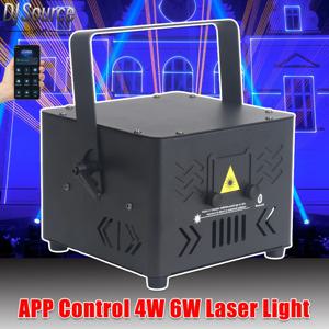 새로운 블루투스 APP 제어 4W 6W 레이저 빛 RGB 애니메이션 스캐너 무대 조명 DMX512 DJ 디스코 클럽 안드로이드/Ios APP 제어