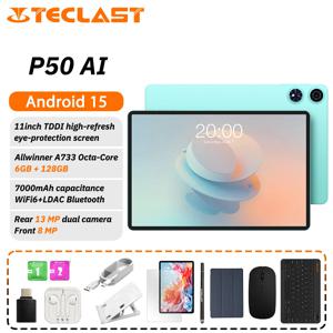 Teclast P50 Ai 태블릿 Allwinner A733 옥타 코어 11인치 TDDI 화면 6GB RAM 128GB ROM Android15 WiFi6 7000mAh 듀얼 Type-C 충전