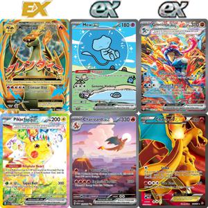 PKM 프록시 EX 카드 HolographicM Charizard-EX/ Mew/Greninja/Pikachu/Charizard/M Charizard/ex PTCG 게임 컬렉션 카드 게임 완구