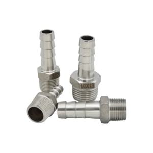 YQBS 스테인리스 스틸 6 8 10 12 16mm 호스 바브 테일 - 1/8 1/4 3/8 1/2 BSP 수나사 홈브루 피팅 물 연료 공기