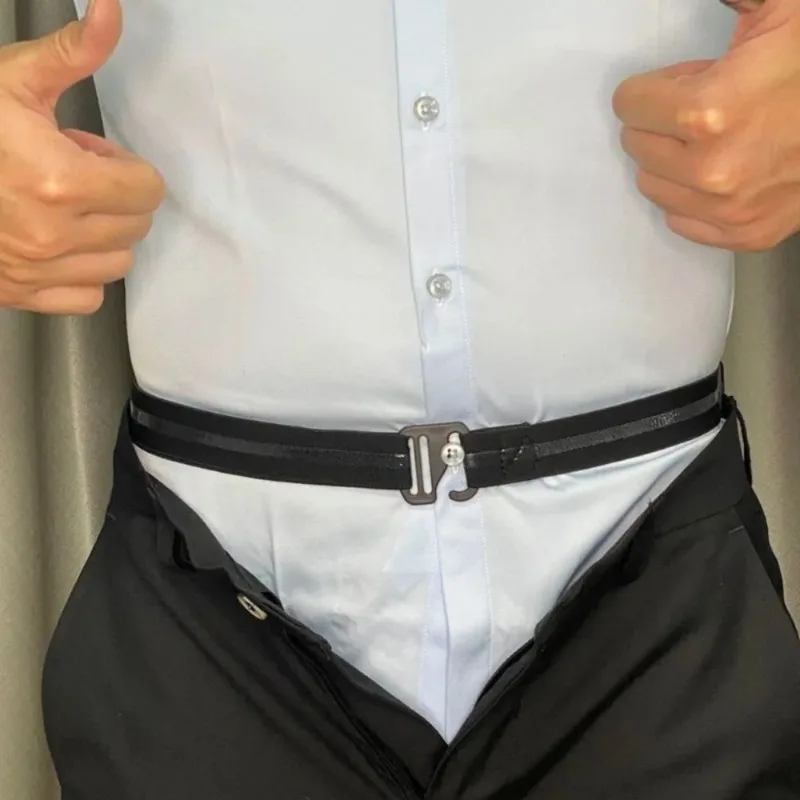 남성용 나일론 셔츠 스테이, 미끄럼 방지 탄성 그립 및 조절 가능한 버클 포함 - 비섬유 직조 셔츠 홀더 스트랩