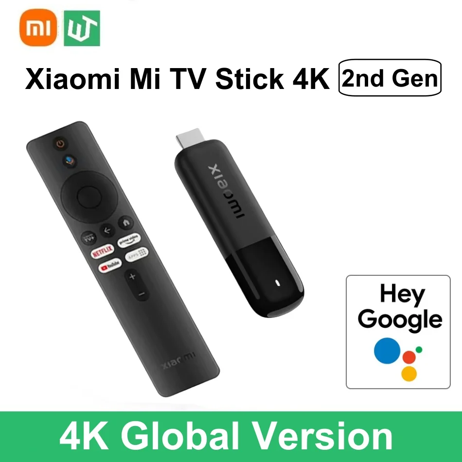 샤오미 TV 스틱 4K 2세대 2025 글로벌 버전 블루투스 5.2 구글 TV 스마트 HDR 2GB 램 8GB 롬 미니 TV 동글 스트리밍 미디어
